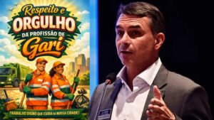 Lula menospreza a profissão de Gari e Flávio Bolsonaro rebate o petista